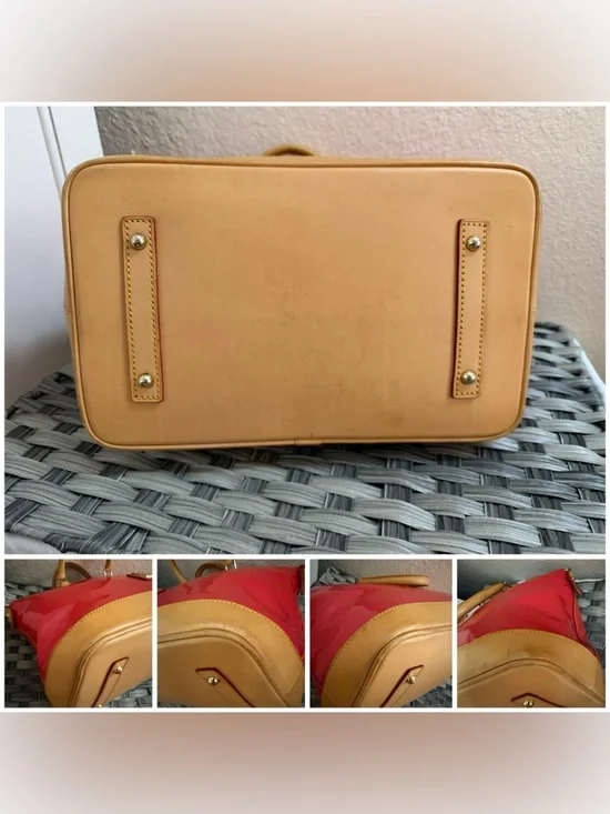 Dooney & Bourke Patent Leather Top Handle Satchel in Red Orange - Leather trim - Picture 4 of 16